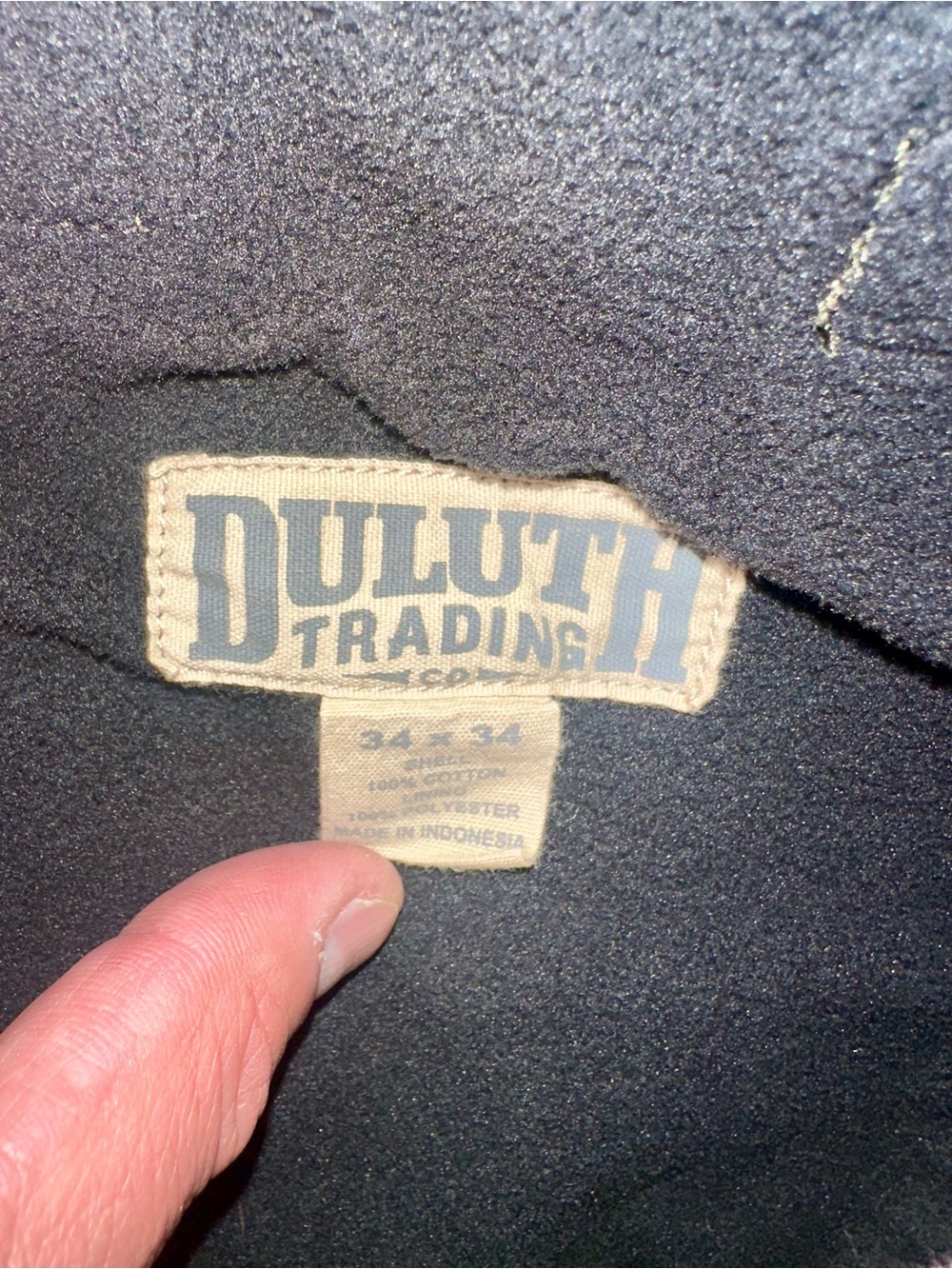 Duluth Trading Co. Fleece Lined Men's Cargo Pants in Dark Taupe - Picture 3 of 4